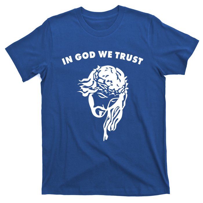 In God We Trust Artistic Design Jesus Face For Christians Gift T-Shirt