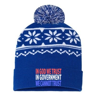 In God We Trust In Governt We Cannot Trust Gift USA-Made Snowflake Beanie