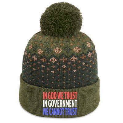 In God We Trust In Governt We Cannot Trust Gift The Baniff Cuffed Pom Beanie