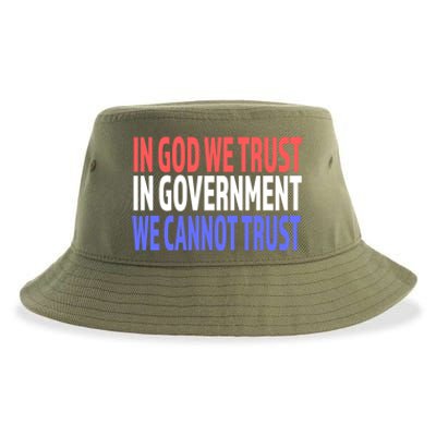 In God We Trust In Governt We Cannot Trust Gift Sustainable Bucket Hat