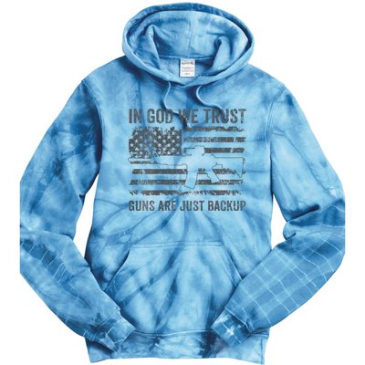 In God We Trust Guns Are Just A Backup Funny Gun Tie Dye Hoodie