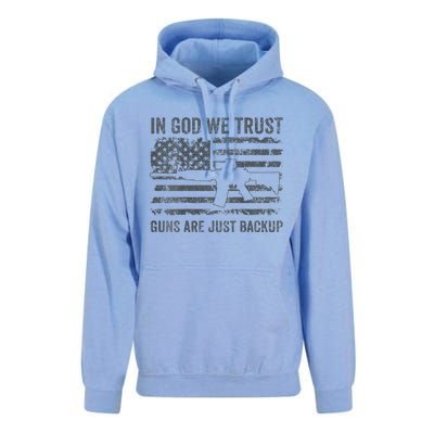 In God We Trust Guns Are Just A Backup Funny Gun Unisex Surf Hoodie