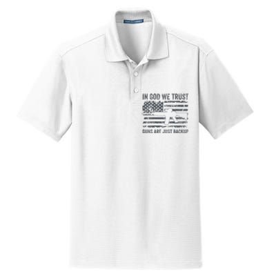 In God We Trust Guns Are Just A Backup Funny Gun Dry Zone Grid Polo