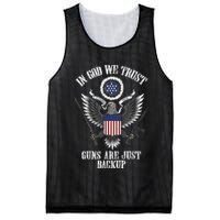In God We Trust Guns Are Just Backup Mesh Reversible Basketball Jersey Tank