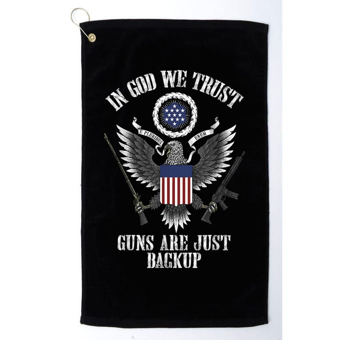 In God We Trust Guns Are Just Backup Golf Towel