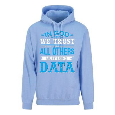 In God We Trust All Others Must Bring Data Meaningful Gift Tee Cool Gift Unisex Surf Hoodie