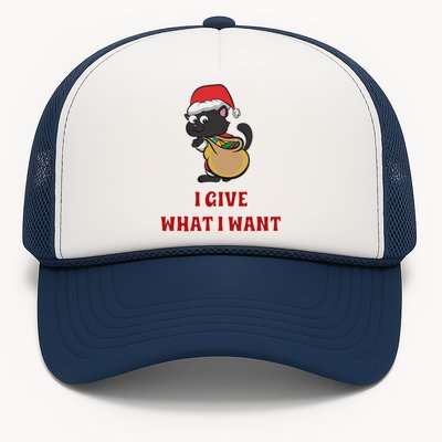 I Give What I Want Santa Cat Christmas Cheer Meaningful Gift Trucker Hat