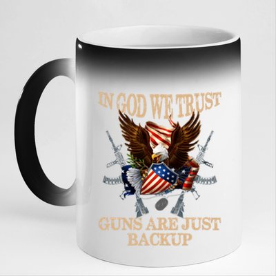 In God We Trust The Guns Are Just Backup Christian Veteran Gift 11oz Black Color Changing Mug