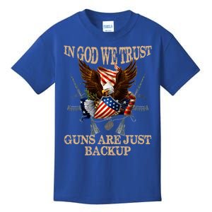 In God We Trust The Guns Are Just Backup Christian Veteran Gift Kids T-Shirt