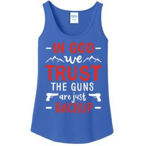 In God We Trust The Guns Are Just Backup Gun Enthusiast Gift Cool Gift Ladies Essential Tank