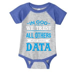 In God We Trust All Others Must Bring Data Gift Tee Great Gift Infant Baby Jersey Bodysuit