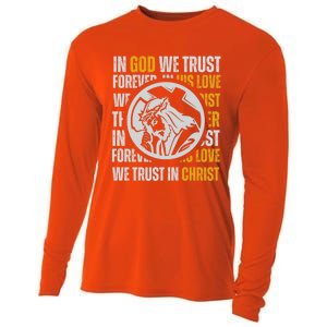 In God We Trust Saved By Grace Jesus Christian Gift Cooling Performance Long Sleeve Crew