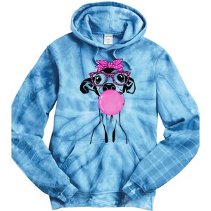 Italian Greyhound with bubble gum bandana glasses Tie Dye Hoodie