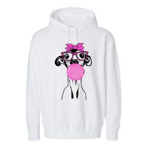 Italian Greyhound with bubble gum bandana glasses Garment-Dyed Fleece Hoodie