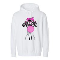 Italian Greyhound with bubble gum bandana glasses Garment-Dyed Fleece Hoodie