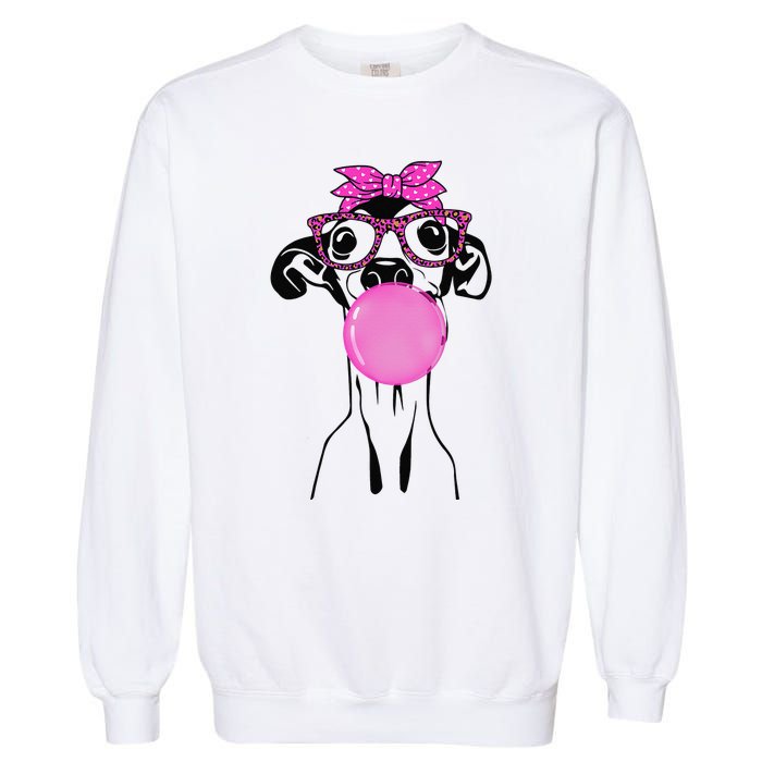 Italian Greyhound with bubble gum bandana glasses Garment-Dyed Sweatshirt