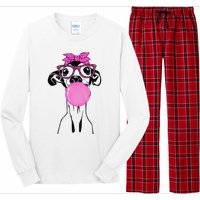 Italian Greyhound with bubble gum bandana glasses Long Sleeve Pajama Set