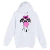 Italian Greyhound with bubble gum bandana glasses Premium Pullover Hoodie