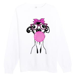 Italian Greyhound with bubble gum bandana glasses Premium Crewneck Sweatshirt