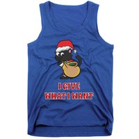 I Give What I Want Santa Cat Christmas Cheer Gift Tank Top