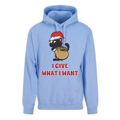 I Give What I Want Santa Cat Christmas Cheer Gift Unisex Surf Hoodie