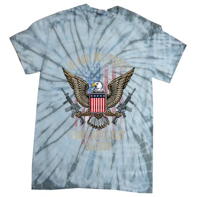 In God We Trust Guns Are Just Backup American Flag Tie-Dye T-Shirt