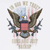In God We Trust Guns Are Just Backup American Flag Cooling Performance Crew T-Shirt