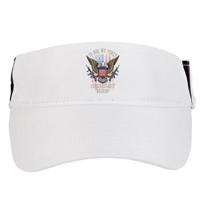 In God We Trust Guns Are Just Backup American Flag Adult Drive Performance Visor