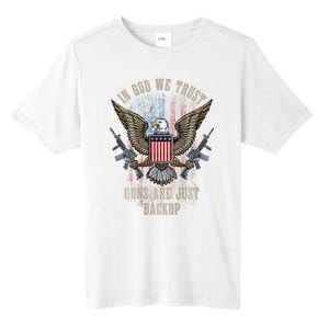 In God We Trust Guns Are Just Backup American Flag Tall Fusion ChromaSoft Performance T-Shirt