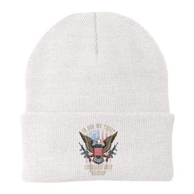 In God We Trust Guns Are Just Backup American Flag Beanie