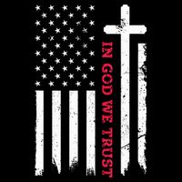 In God We Trust With Patriotic Vintage American Flag Cooling Performance Crew T-Shirt