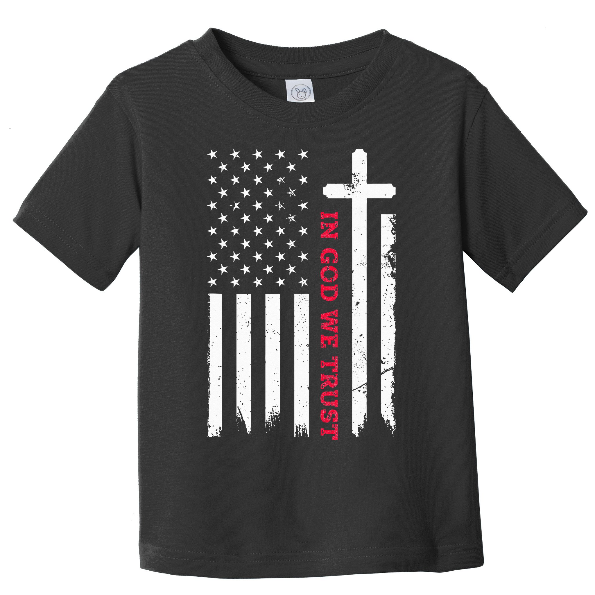 In God We Trust With Patriotic Vintage American Flag Toddler T-Shirt