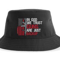 In God We Trust Guns Are Just Backup Patriotic Sustainable Bucket Hat