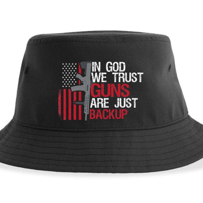 In God We Trust Guns Are Just Backup Patriotic Sustainable Bucket Hat