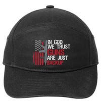 In God We Trust Guns Are Just Backup Patriotic 7-Panel Snapback Hat
