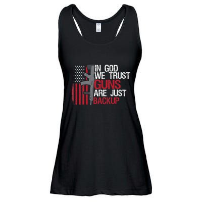 In God We Trust Guns Are Just Backup Patriotic Ladies Essential Flowy Tank