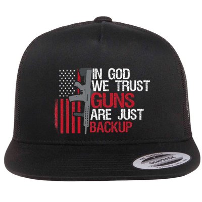 In God We Trust Guns Are Just Backup Patriotic Flatbill Hat