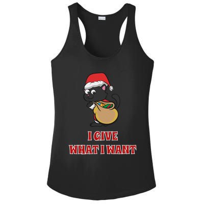 I Give What I Want Santa Cat Christmas Cheer Gift Ladies PosiCharge Competitor Racerback Tank