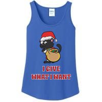 I Give What I Want Santa Cat Christmas Cheer Gift Ladies Essential Tank