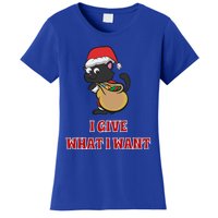 I Give What I Want Santa Cat Christmas Cheer Gift Women's T-Shirt