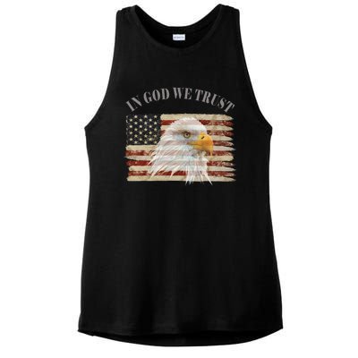 In God We Trust American Respect Gift Ladies PosiCharge Tri-Blend Wicking Tank