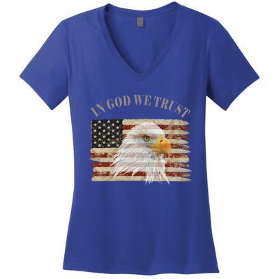 In God We Trust American Respect Gift Women's V-Neck T-Shirt