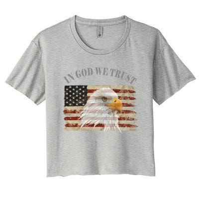 In God We Trust American Respect Gift Women's Crop Top Tee