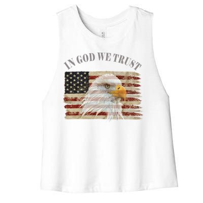 In God We Trust American Respect Gift Women's Racerback Cropped Tank