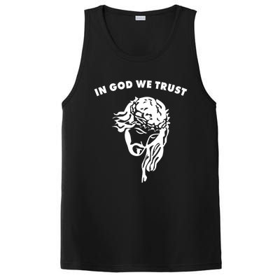 In God We Trust Artistic Design Jesus Face For Christians Gift PosiCharge Competitor Tank