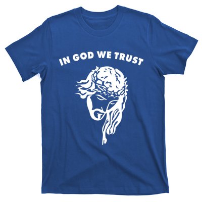 In God We Trust Artistic Design Jesus Face For Christians Gift T-Shirt