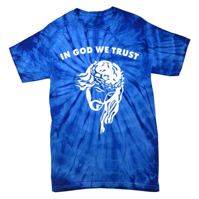 In God We Trust Artistic Design Jesus Face For Christians Gift Tie-Dye T-Shirt