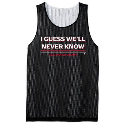 I Guess WeLl Never Know Texas Baseball Mesh Reversible Basketball Jersey Tank