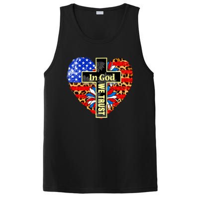 In God We Trust Heart 4th Of July Patriotic Flag Christian Gift PosiCharge Competitor Tank