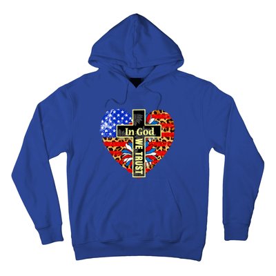 In God We Trust Heart 4th Of July Patriotic Flag Christian Gift Hoodie